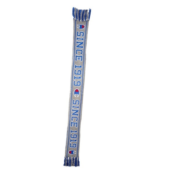 CHAMPION Reversible Knit College Scarf Blue & Grey - Picture 4 of 5